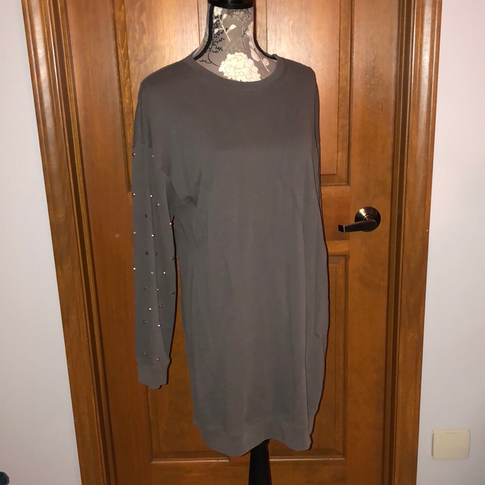 Massimo Fabro Italy 80s sweatshirt dress with studs on arms